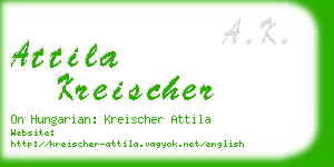 attila kreischer business card